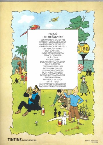 Tintin Krabban med Guldklorna 1992 skick vf