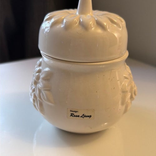 Rosa Ljung burk med lock