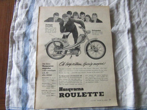 Husqvarna Roulette 1957 reklam Annons