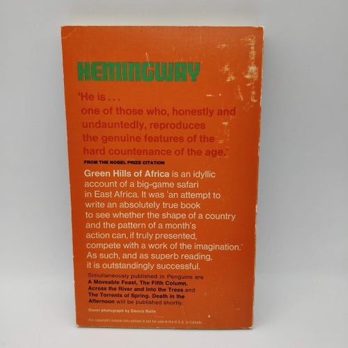Green Hills of Africa av Ernest Hemingway - på engelska - Tryckt 1966