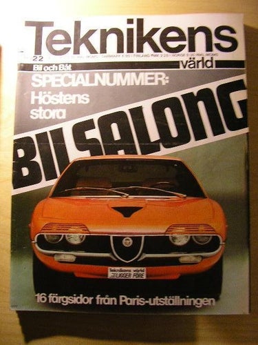 TEKNIKENS VÄRLD NR 22 1970 TEST: DATSUN 1600, HI FI-MÄSSAN I MALMÖ ,M.M