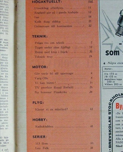 TEKNIKENS VÄRLD 1952/22.Sverre Sohlman.VW.Royal Enfield.Daimler,Aston,Humber