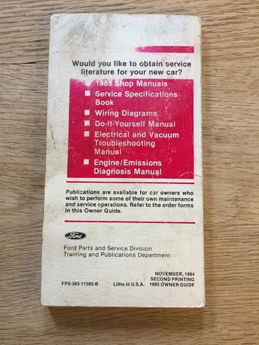 1985 Mercury Grand Marquis Owner Guide