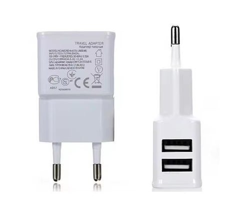 EU Plug True 2A 2 Ports Dual Double USB Power AC Wall Charger Travel Adapter