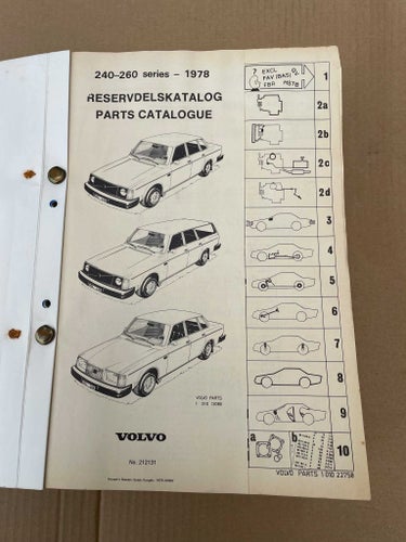 VOLVO Reservdelskatalog / Parts Catalogue 240 260 1975 - 1978
