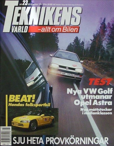 TEKNIKENS VÄRLD 1991/23.Honda Beat.Peugeot 106.Lexus Coupé.Cadillac Seville.