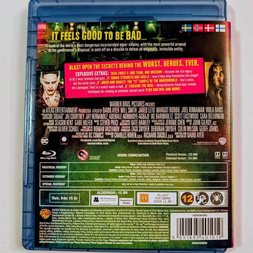 SUICIDE SQUAD - Extended Cut - 2-disc Bluray - Spegelblanka skivor
