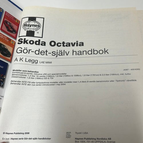 SKODA OCTAVIA Haynes Gör-det-själv handbok 1998-2004
