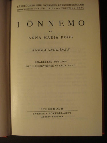 Hem och Hembygd i Önnemo Anna m Roos Omarbetad upplaga Bonniers 1950