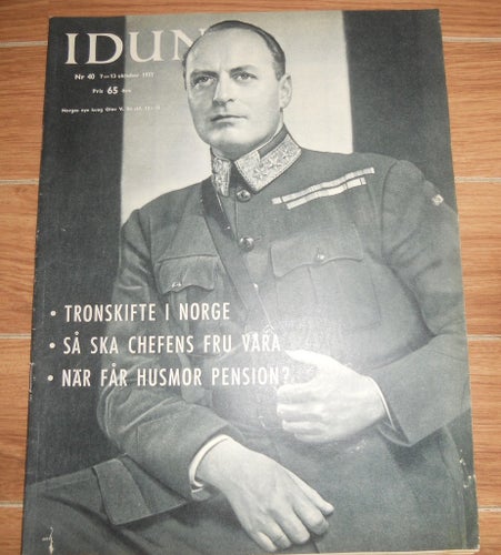 Idun nr40 1957 kungligt Norge, mode Christian Dior, Carolyn Keene Kitty