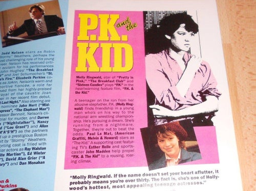 BRAT PACK MOLLY RINGWALD, JUDD NELSON Mfl 4 SIDOR LORIMAR ANNONSBLAD 80-tal