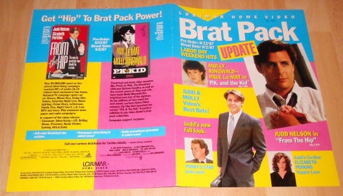 BRAT PACK MOLLY RINGWALD, JUDD NELSON Mfl 4 SIDOR LORIMAR ANNONSBLAD 80-tal