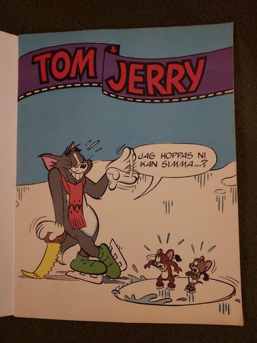 TOM&JERRY 1990 Konståkning 21x28 cm !