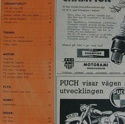 TEKNIKENS VÄRLD 1952/13.Ferrari Formula II.Dyna-Panhard.Mig-15.Catalina BMW R 25