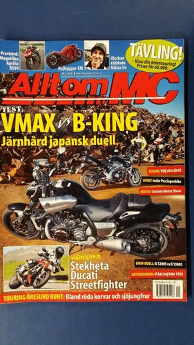 Allt om MC nr 5 2009: Aprilia RSV4, Ducati Streetfighter, Suzuki B-King, V-Max