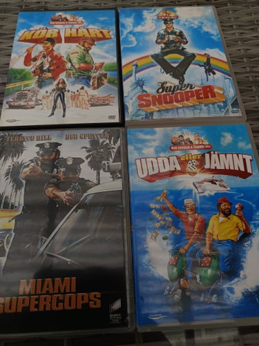 4 Bud Spencer & Terence Hill DVD-filmer: Kor Hårt, Super Snooper, Miami
