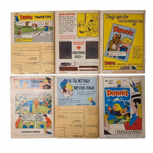 Dennis – 6 serietidningar | Nr 12, 14, 18, 25, 26 + Dennis i Högform