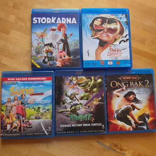 5 filmer bla Storkarna Blu-ray, ong bak 2, tmnt