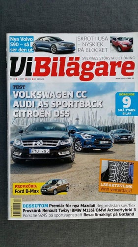 Vi bilägare nr 12 2012: Morgan Plus 8, Audi A5, Citroën DS5, Volkswagen CC