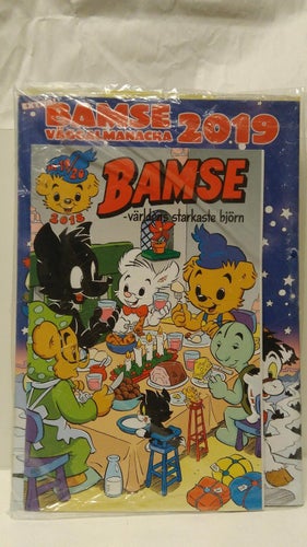 Bamse 2018 nr 19/20 + väggalmanacka 2019. NY, inplastad