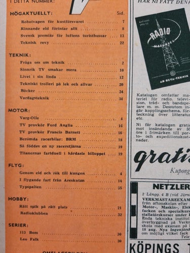 Teknikens Värld nr 11 1952: Ford Anglia, Francis Barnett Falcon 58, BRM