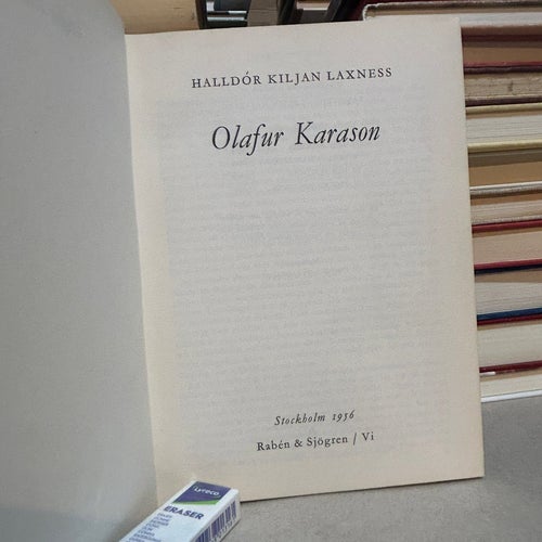Olafur Karason av Halldor Kiljan Laxness. Bok. Very good plus