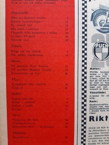Teknikens Värld nr 14 1955: Ford Vedette, Heinkel Tourist