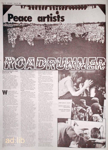 GLASTONBURY CND FESTIVAL '83, TIDNINGSARTIKEL 1983