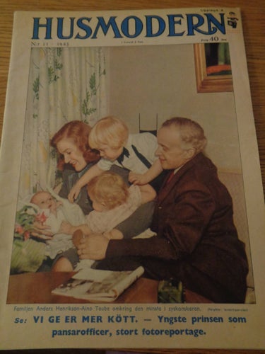 Husmodern nr11 1943 kungligt Prins Carl, Anders Henrikson & Aino Taube