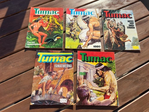 5 x Tumac Comic serietidningar Comics 1979 1980 1981 1984 1985