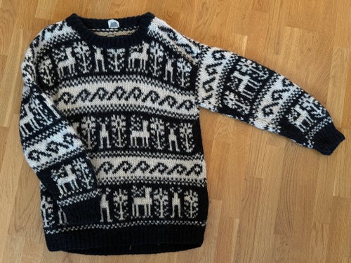 Yetiland, handstickad ulltröja från Nepal i jättefint skick L-XL