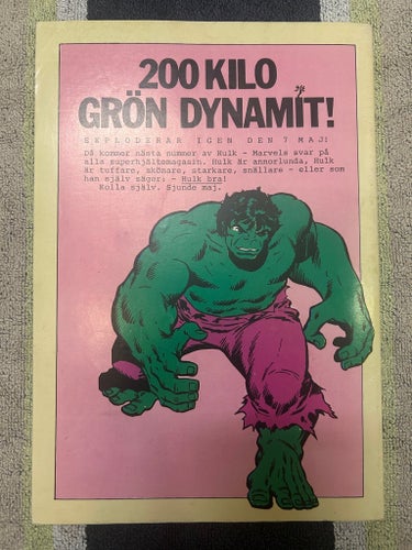 Samlarexemplar - Hulk Nr 1 1980, svenska utgåvan i Mint Condition