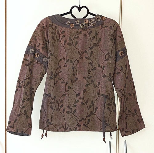 Vacker vävd och broderad jacka från Gudrun Sjödén** stl small