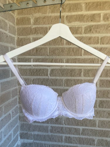 Cubus vit behå, storlek 75B Push-up Spets Spetsdetaljer
