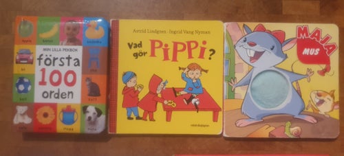 Min lilla pekbok: första 100 orden, Tukan förlag, 2017 Maja Mus, Vad gör Pippi?