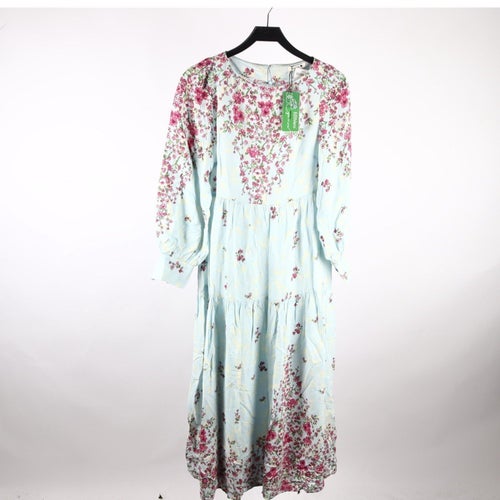 Klänning, Indiska, blå, blommig, stl. XS (NWT)