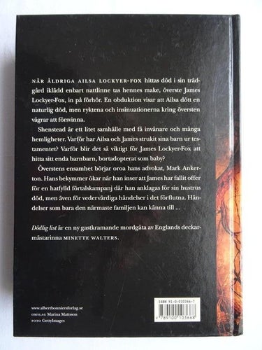 Bok inbunden - Dödlig list / Minette Walters