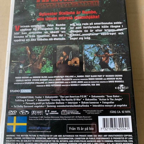 Rambo 2, First blood part 2, Dvd