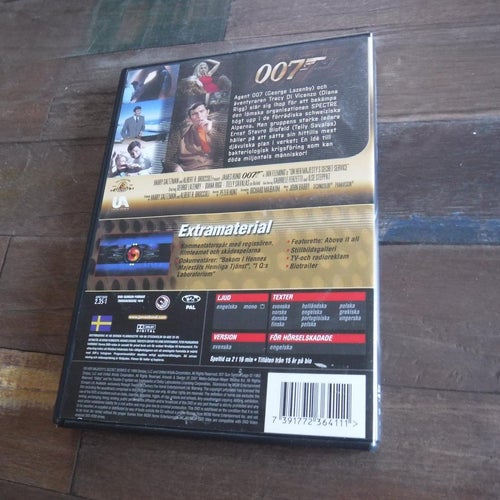 DVD I hennes majestäts hemliga tjänst, agent 007 med rätt att döda