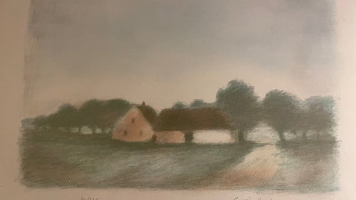 Litografi Av Gustav Rudberg 59 x 54cm(Bild 41x36 cm)