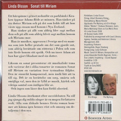 SONAT TILL MIRIAM - Linda Olsson -INPLASTAT CD BOK