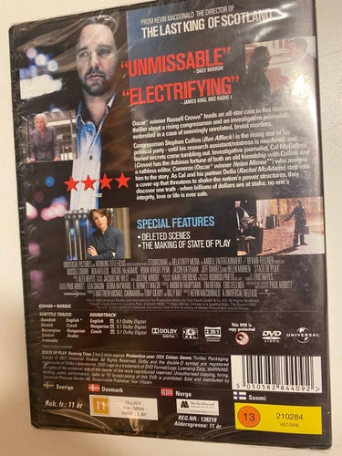 DVD State Of Play Russell Crowe INPLASTAD