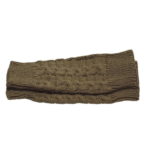 Armvärmare stickade, fingerlösa & korta - Khaki [20cm] - Handledsvärmare
