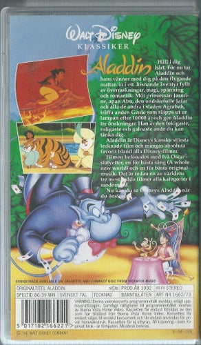 Aladdin - Walt Disney Klassiker - Svenskt tal - VHS