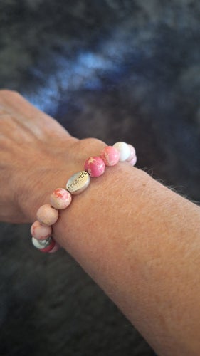 Elastiskt armband jaspis/howlit - fri frakt