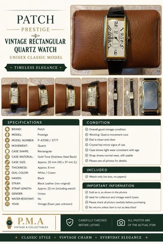 Patch Prestige Quartzklocka med Svart Läderarmband