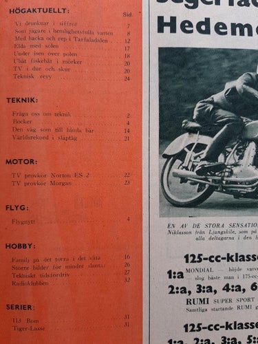 Teknikens Värld nr 16 1953: Norton ES2, Morgan Plus Four