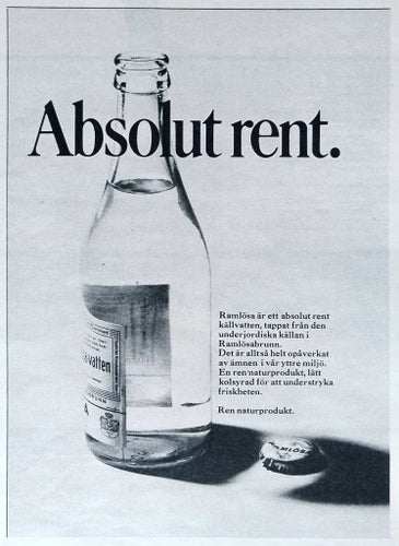 RAMLÖSA - ABSOLUT RENT, TIDNINGSANNONS 1971
