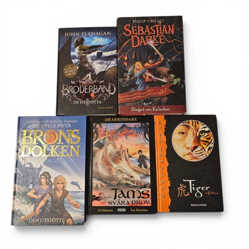 Fantasybok-paket – Broderband, Bronsdolken, Sebastian Darke m.fl. (5 st)
