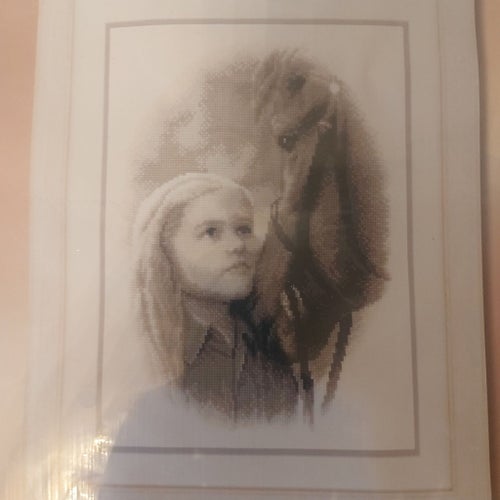 Vervaco broderi - Flicka och Ponny häat